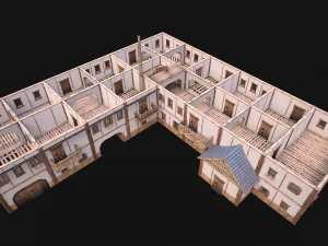 Medieval Large Town House 3 Floors 3D Model