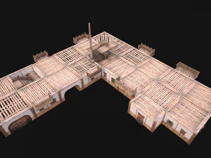 Medieval Large Town House 3 Floors 3D Model