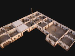 Medieval Large Town House 3 Floors Modelo 3D