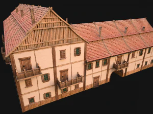 Medieval Large Town House 3 Floors 3D Model
