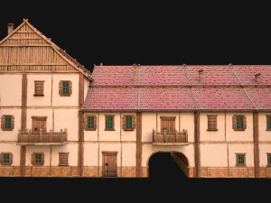 Medieval Large Town House 3 Floors 3D Model