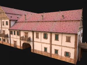 Medieval Large Town House 3 Floors 3D Model