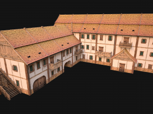 Medieval Large Town House 3 Floors Modelo 3D