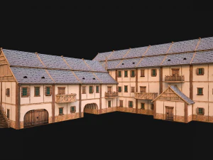 Medieval Large Town House 3 Floors 3D Model