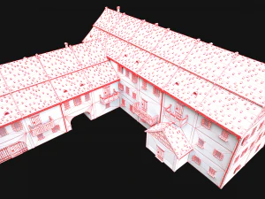 Medieval Large Town House 3 Floors 3D Model