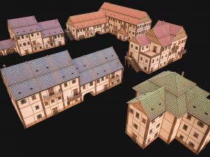 Medieval Town Building Pack 5 Models Modelo 3D