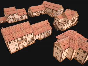 Medieval Town Building Pack 5 Models 3D Model