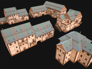 Medieval Town Building Pack 5 Models 3D 模型