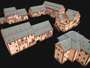 Medieval Town Building Pack 5 Models 3D Model