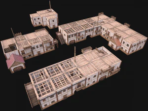 Medieval Town Building Pack 5 Models 3D Model