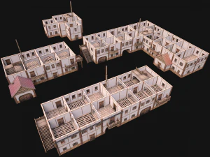 Medieval Town Building Pack 5 Models 3D Model