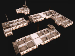 Medieval Town Building Pack 5 Models 3D Model