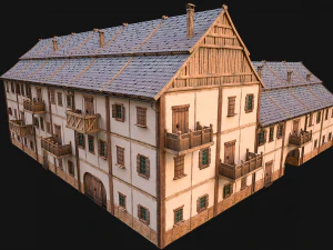 Medieval Town Building Pack 5 Models 3D Model