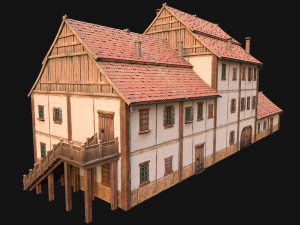 Medieval Town Building Pack 5 Models 3D 模型