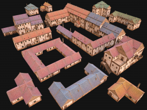 Medieval Town House City Pack 15 Buildings Modelo 3D