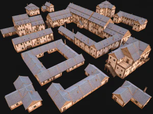 Medieval Town House City Pack 15 Buildings 3D Model
