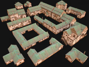 Medieval Town House City Pack 15 Buildings 3D Model