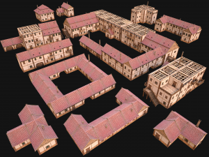 Medieval Town House City Pack 15 Buildings 3D Модель