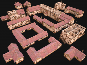 Medieval Town House City Pack 15 Buildings 3D Модель