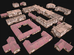 Medieval Town House City Pack 15 Buildings 3D Model