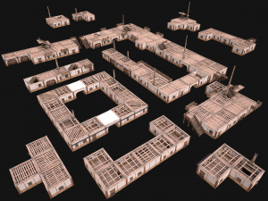Medieval Town House City Pack 15 Buildings 3D Модель