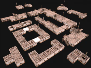 Medieval Town House City Pack 15 Buildings 3D Model