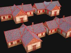 Medieval Town House City Pack 15 Buildings 3D Модель
