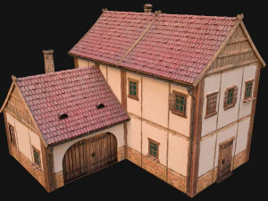 Medieval Town House City Pack 15 Buildings 3D Model