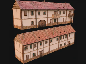 Medieval Town House City Pack 15 Buildings 3D Model