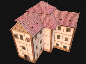 Medieval Town House City Pack 15 Buildings 3D Model