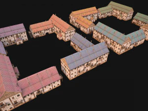 Medieval Town House City Pack 15 Buildings 3D Model