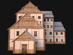 Medieval High Rise House 4 Floors 3D 모델