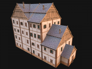 Medieval High Rise House 4 Floors 3D 모델
