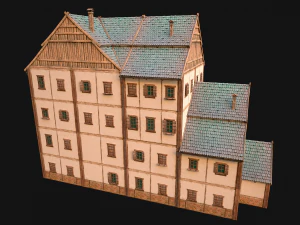 Medieval High Rise House 4 Floors 3D Model