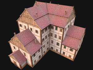 Medieval High Rise House 4 Floors 3D 모델
