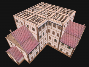 Medieval High Rise House 4 Floors 3D 모델
