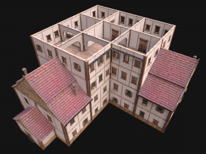 Medieval High Rise House 4 Floors 3D 모델