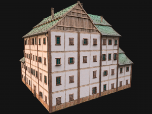 Medieval High Rise House 4 Floors 3D 모델
