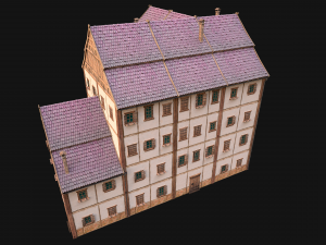 Medieval High Rise House 4 Floors 3D 모델