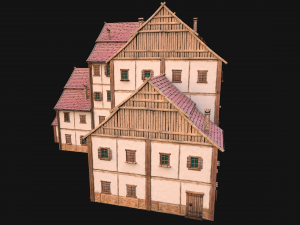 Medieval High Rise House 4 Floors 3D 모델