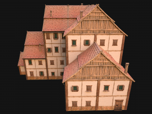 Medieval High Rise House 4 Floors 3D 모델