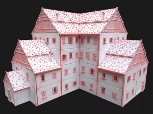 Medieval High Rise House 4 Floors 3D Model