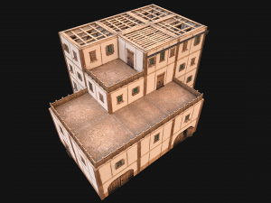 Medieval Skyscraper House with Barn 3D Model