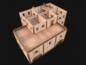 Medieval Skyscraper House with Barn 3D Model