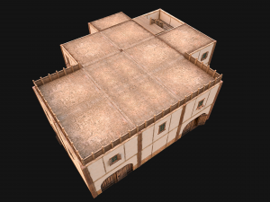 Medieval Skyscraper House with Barn 3D Model