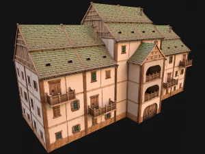 Medieval House Cottage Skyscraper 3D Model