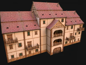 Medieval House Cottage Skyscraper 3D Model