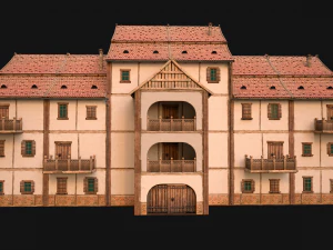 Medieval House Cottage Skyscraper 3D Model