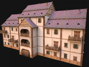 Medieval House Cottage Skyscraper 3D Model