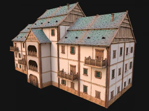 Medieval House Cottage Skyscraper 3D Model